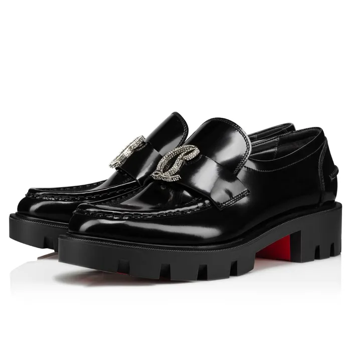 Women CL Moc Lug Strass Loafers 8211 Calf Leather 8211 Black Black Christian Louboutin Flats Women CL Moc Lug Strass Loafers 8211 Calf Leather 8211 Black Black Christian Louboutin Flats