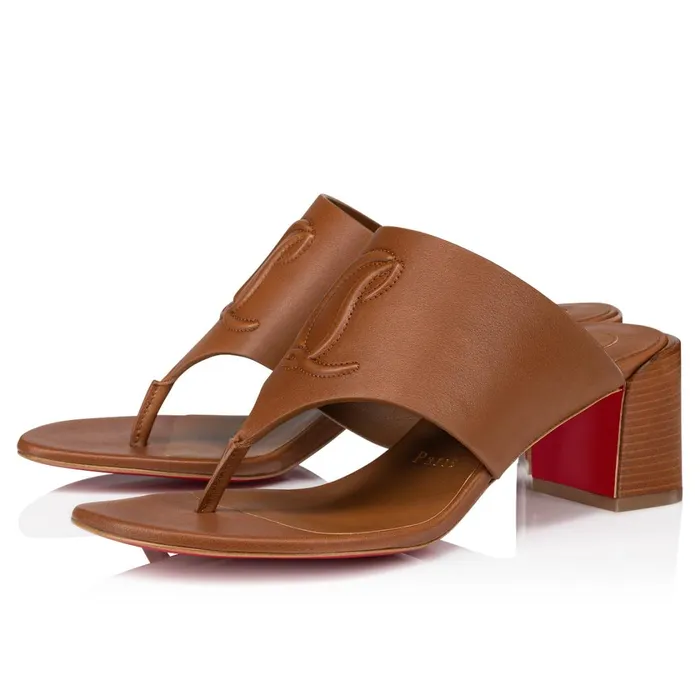 Women CL Tongamule 55 Mm Mules 8211 Calf Leather 8211 Cuoio Brown Christian Louboutin Mules Women CL Tongamule 55 Mm Mules 8211 Calf Leather 8211 Cuoio Brown Christian Louboutin Mules