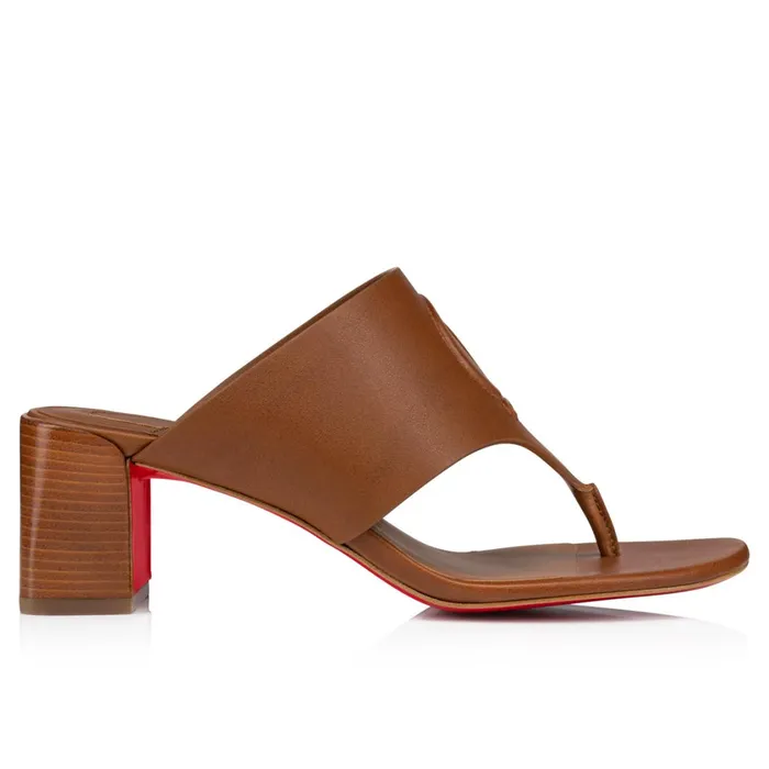 Women CL Tongamule 55 Mm Mules 8211 Calf Leather 8211 Cuoio Brown Christian Louboutin Mules