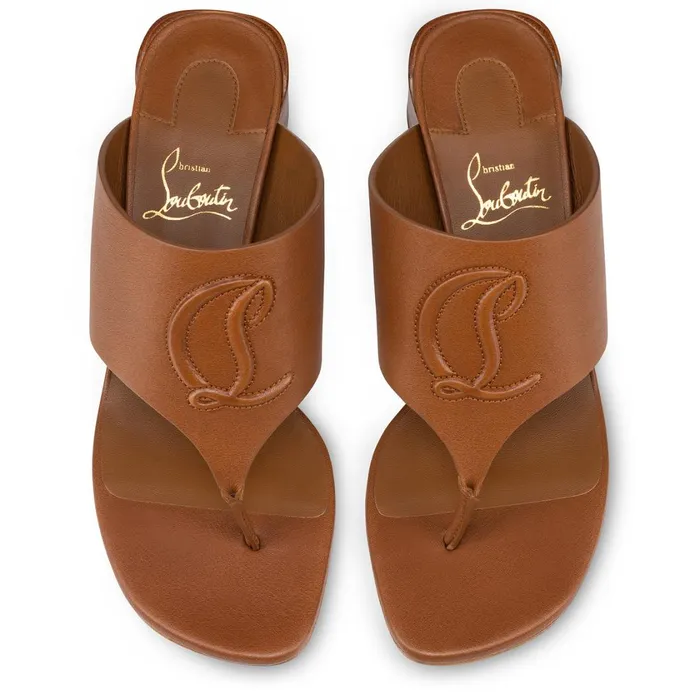 Women CL Tongamule 55 Mm Mules 8211 Calf Leather 8211 Cuoio Brown Christian Louboutin Mules