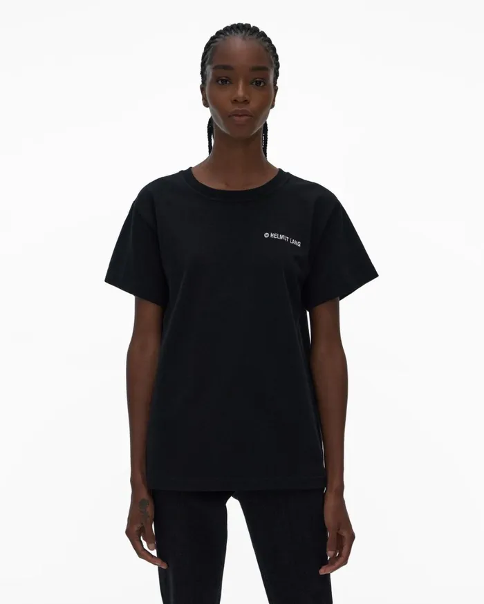 Women Classic Logo Tee Black Helmut Lang TShirts and Sweatshirts