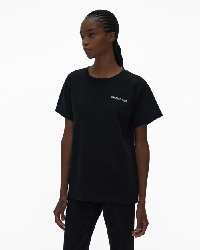 Women Classic Logo Tee Black Helmut Lang TShirts and Sweatshirts