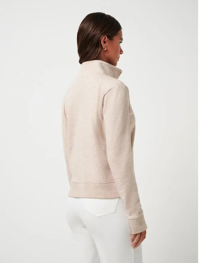 Women CLOUD FLEECE HALF ZIP Heather Natural TravisMathew Hoodies and Pullovers
