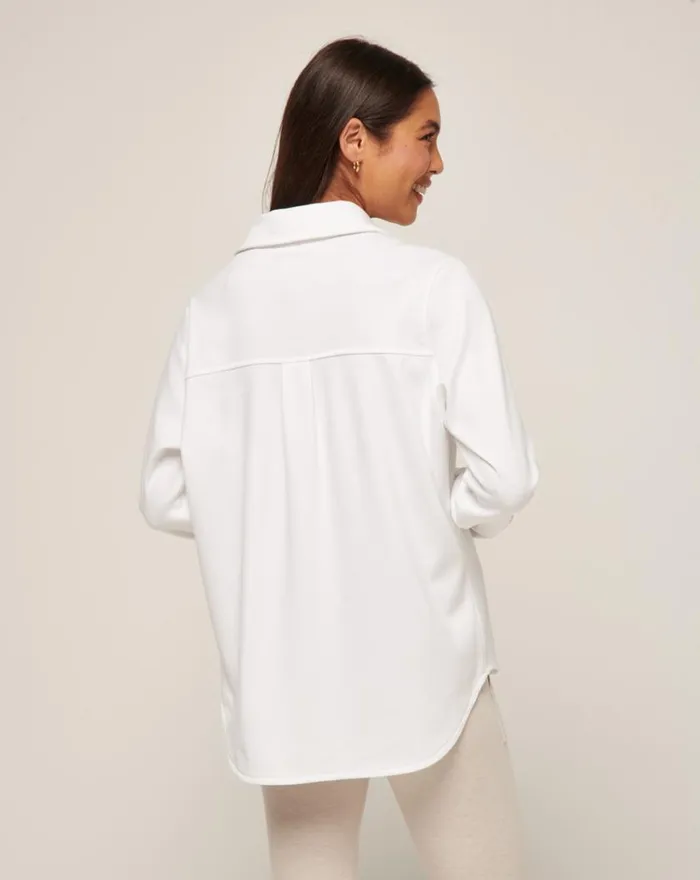 Women CLOUD FLEECE SHACKET White TravisMathew Jackets