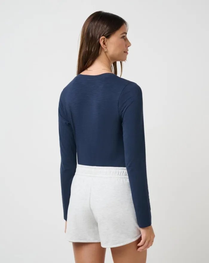Women CLOUD JERSEY HENLEY Navy Blazer TravisMathew Tees