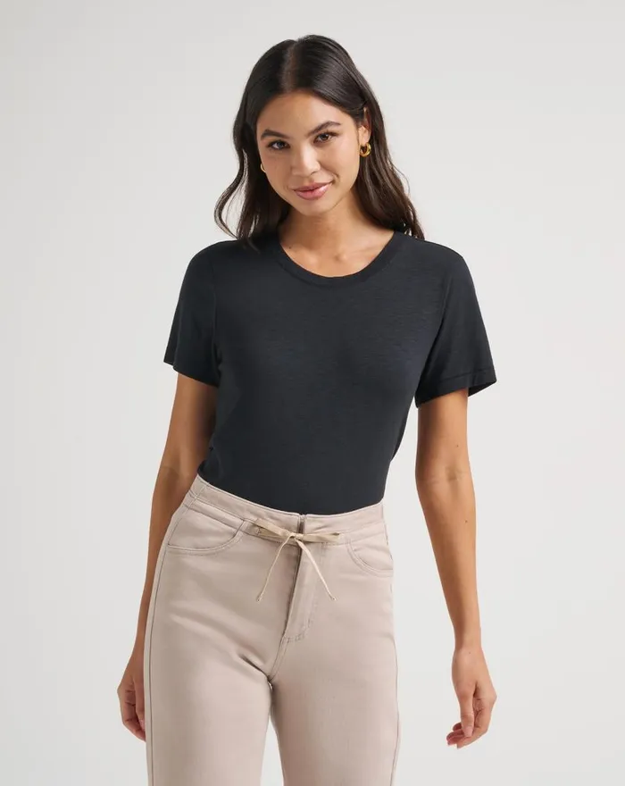 Women CLOUD JERSEY TEE Black TravisMathew Tees