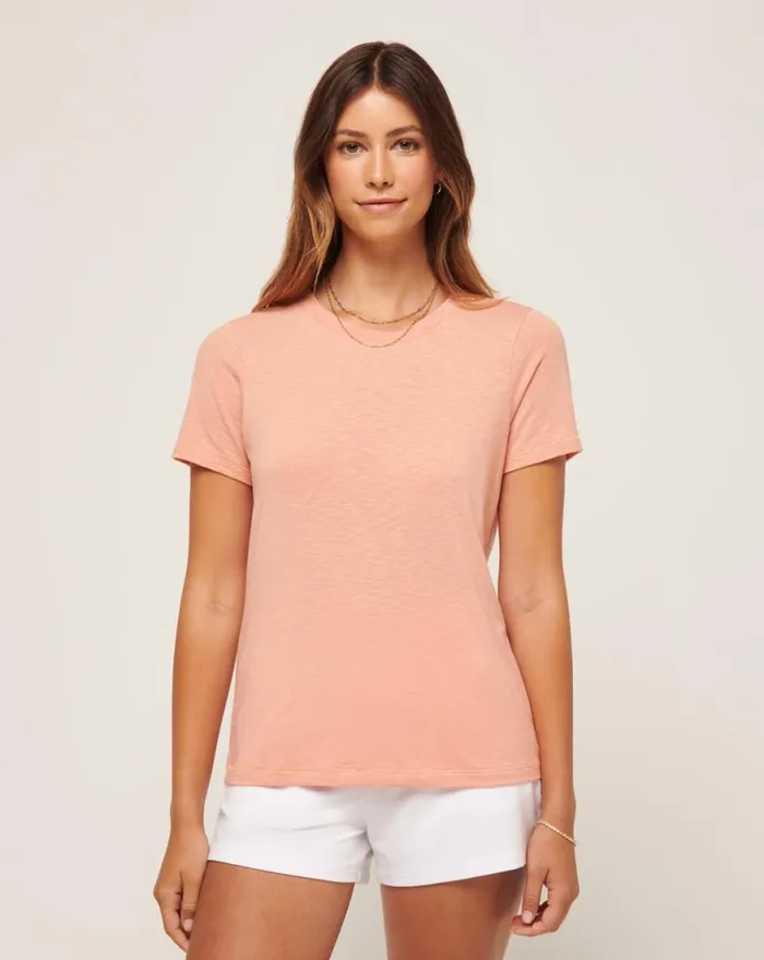 Women CLOUD JERSEY TEE Canyon Sunset TravisMathew Tees