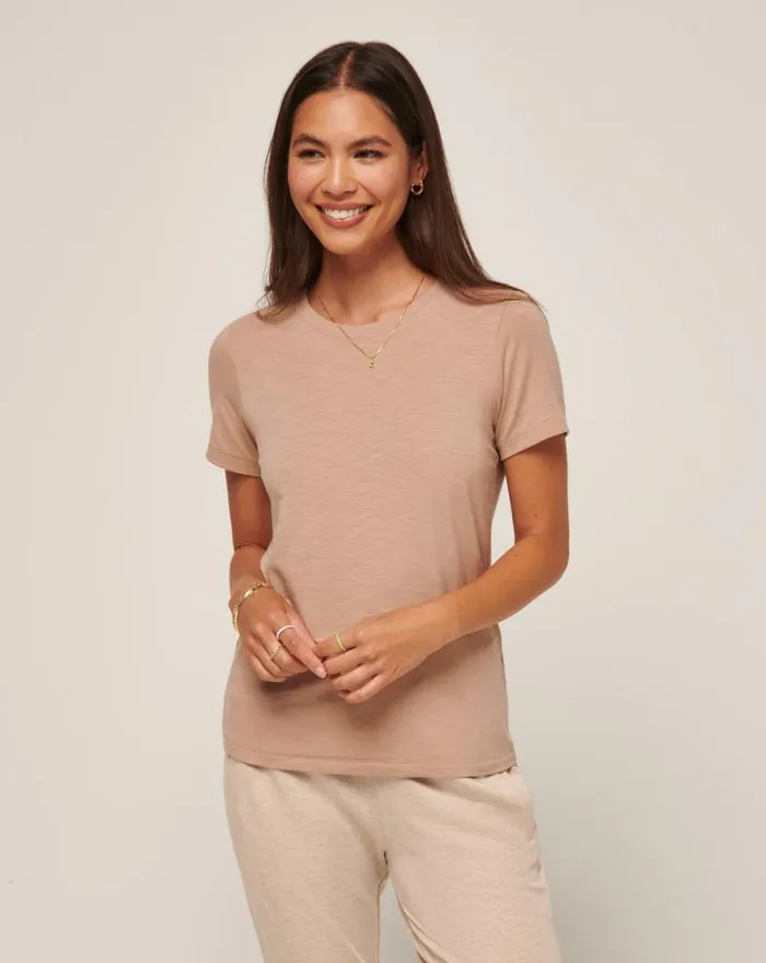 Women CLOUD JERSEY TEE Natural TravisMathew Tees