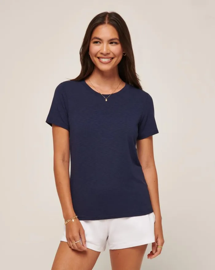 Women CLOUD JERSEY TEE Navy TravisMathew Tees