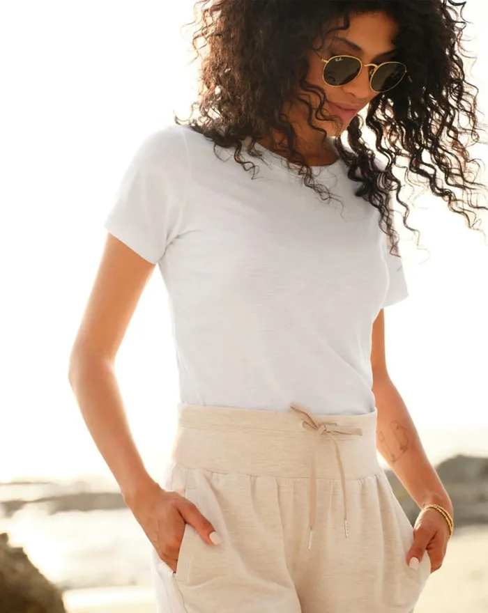 Women CLOUD JERSEY TEE White TravisMathew Tees