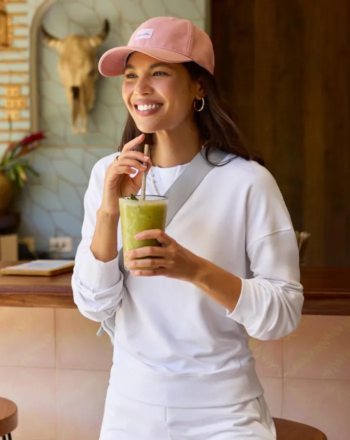 Women CLOUD TERRY CREW White TravisMathew Hoodies and Pullovers