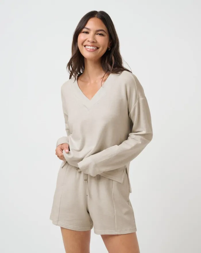 Women CLOUD TERRY PULLOVER Heather Oatmeal TravisMathew Hoodies and Pullovers Women CLOUD TERRY PULLOVER Heather Oatmeal TravisMathew Hoodies and Pullovers
