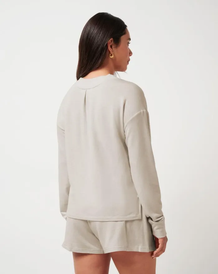 Women CLOUD TERRY PULLOVER Heather Oatmeal TravisMathew Hoodies and Pullovers