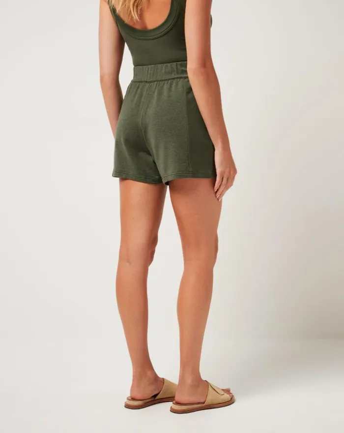 Women CLOUD TERRY RIB SHORT Heather Clover TravisMathew Shorts