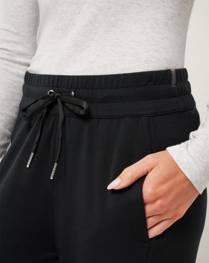 Women CLOUD TERRY WIDE LEG PANT Black TravisMathew Pants