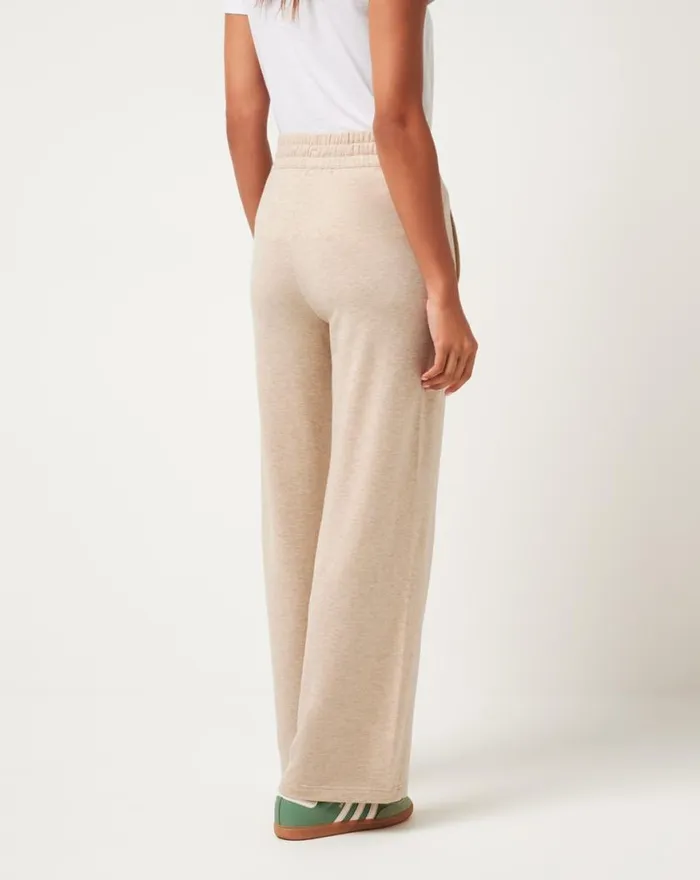 Women CLOUD TERRY WIDE LEG PANT Heather Natural TravisMathew Pants