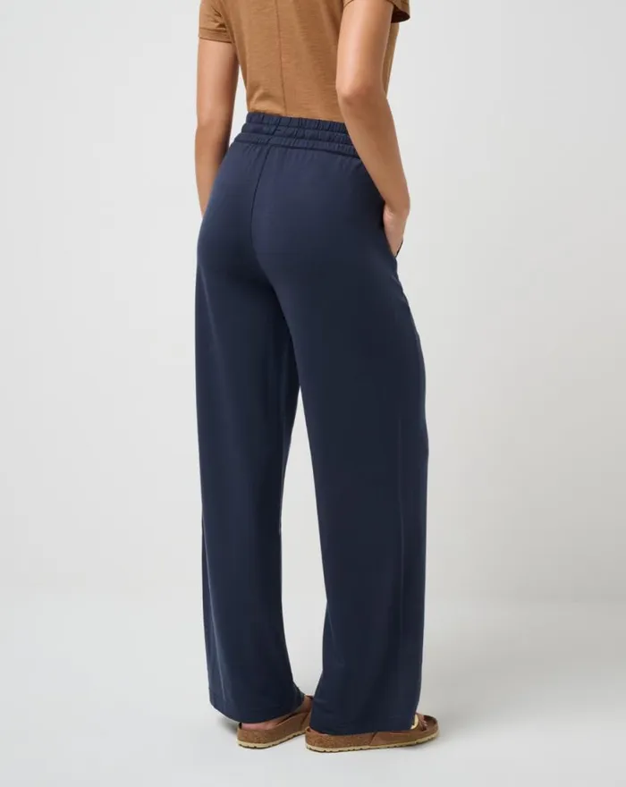Women CLOUD TERRY WIDE LEG PANT Navy Blazer TravisMathew Pants