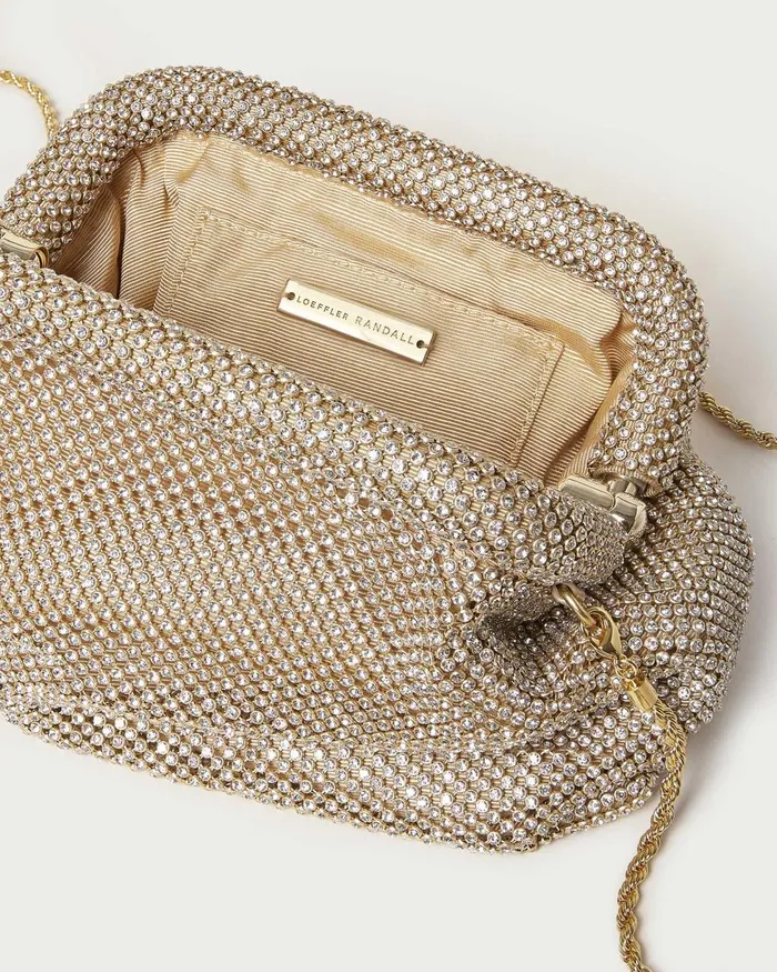Women Clutches Loeffler Randall Doreen Gold Diamant Frame Pouch Women Clutches Loeffler Randall Doreen Gold Diamant Frame Pouch