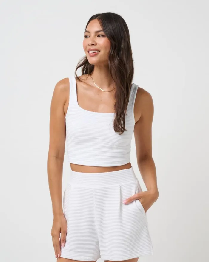Women COASTAL RIB YACHT ME TANK White TravisMathew Shirts and Tops