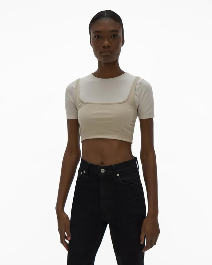 Women Colorblock Tee Muslinsandstorm Helmut Lang TShirts and Sweatshirts