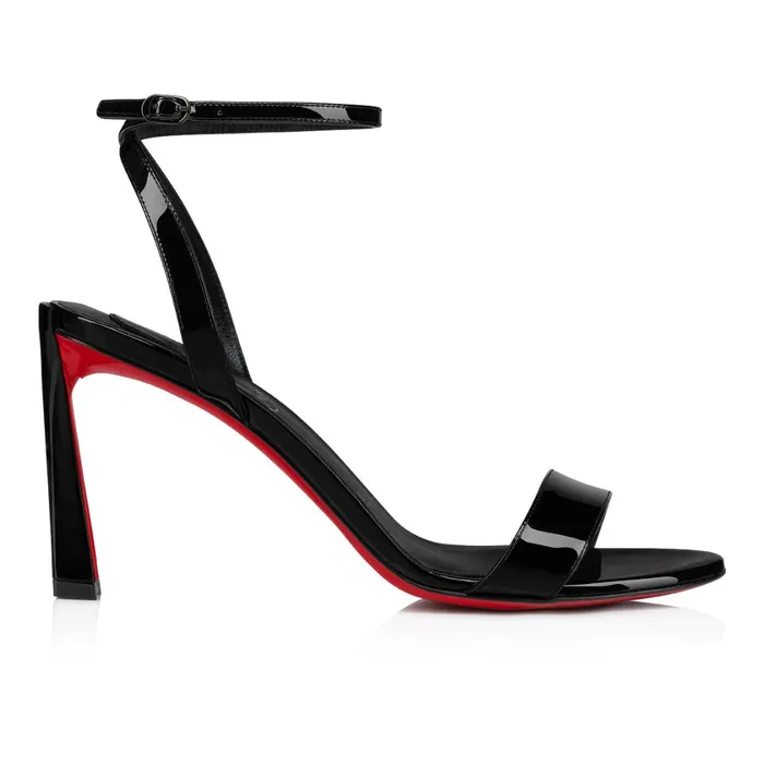Women Condora Queen 85 Mm Sandals 8211 Patent Leather 8211 Black Black Christian Louboutin Sandals and Slides