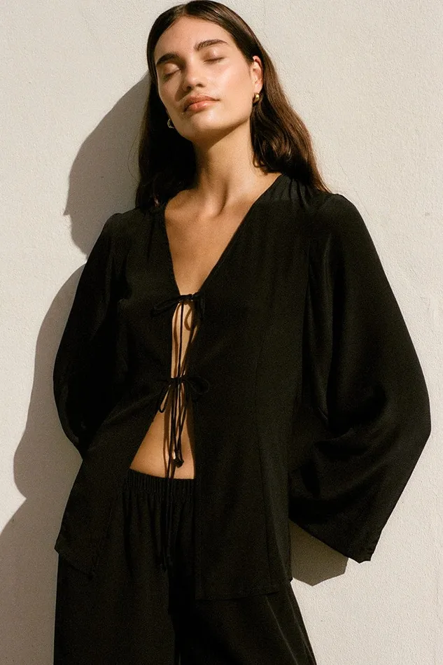 Women Conero Tie Top Black Faithfull The Brand Tops Women Conero Tie Top Black Faithfull The Brand Tops