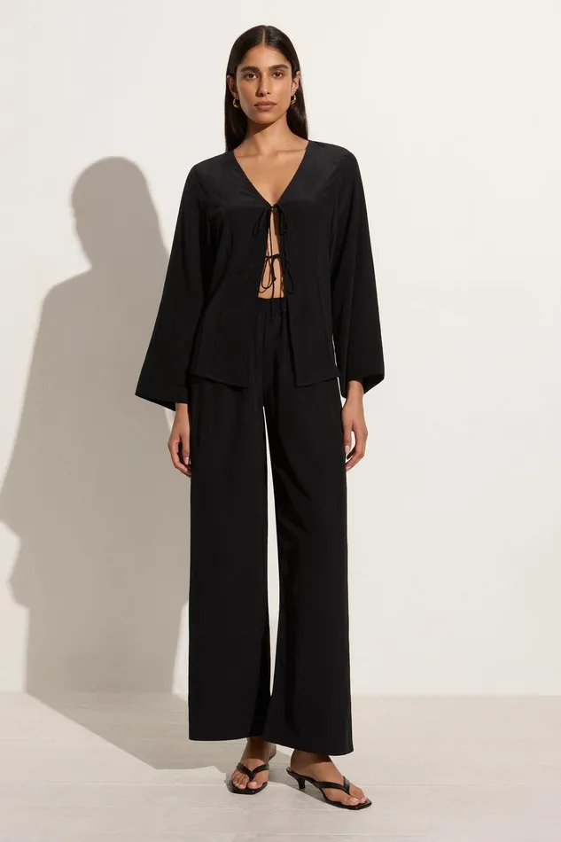 Women Conero Tie Top Black Faithfull The Brand Tops Women Conero Tie Top Black Faithfull The Brand Tops