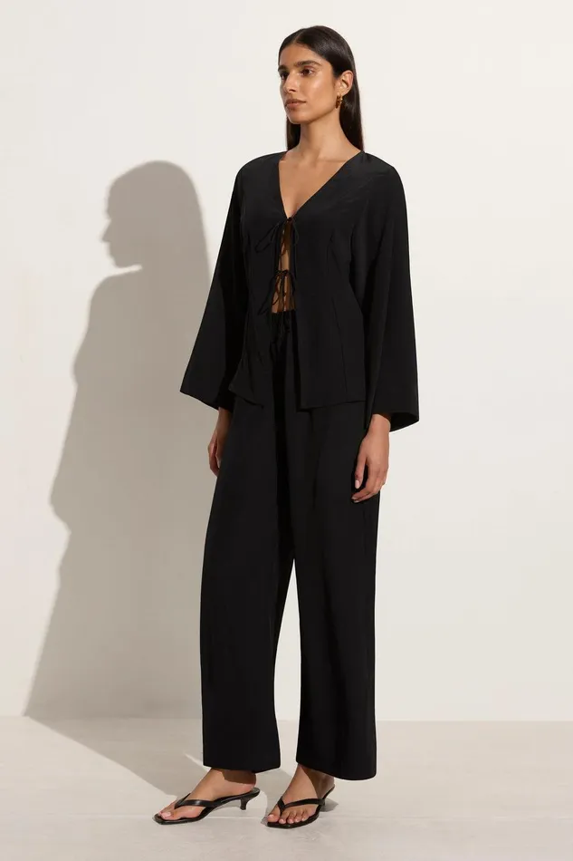 Women Conero Tie Top Black Faithfull The Brand Tops Women Conero Tie Top Black Faithfull The Brand Tops