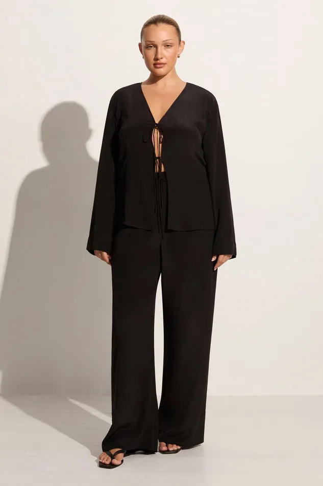 Women Conero Tie Top Black Faithfull The Brand Tops Women Conero Tie Top Black Faithfull The Brand Tops