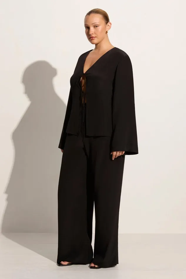 Women Conero Tie Top Black Faithfull The Brand Tops Women Conero Tie Top Black Faithfull The Brand Tops
