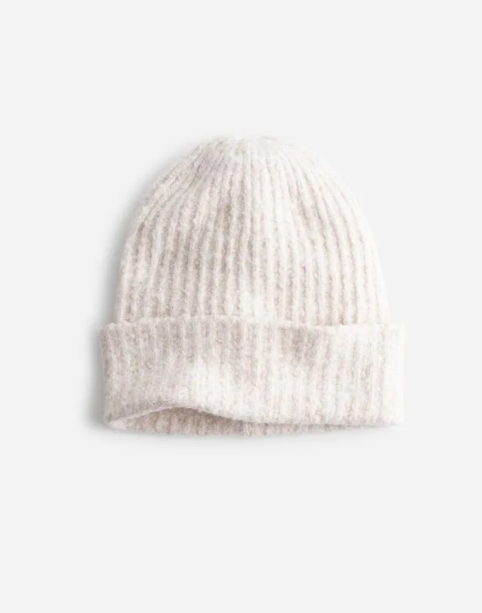Women CottonBlend Cuffed Beanie Winter White Madewell Hats