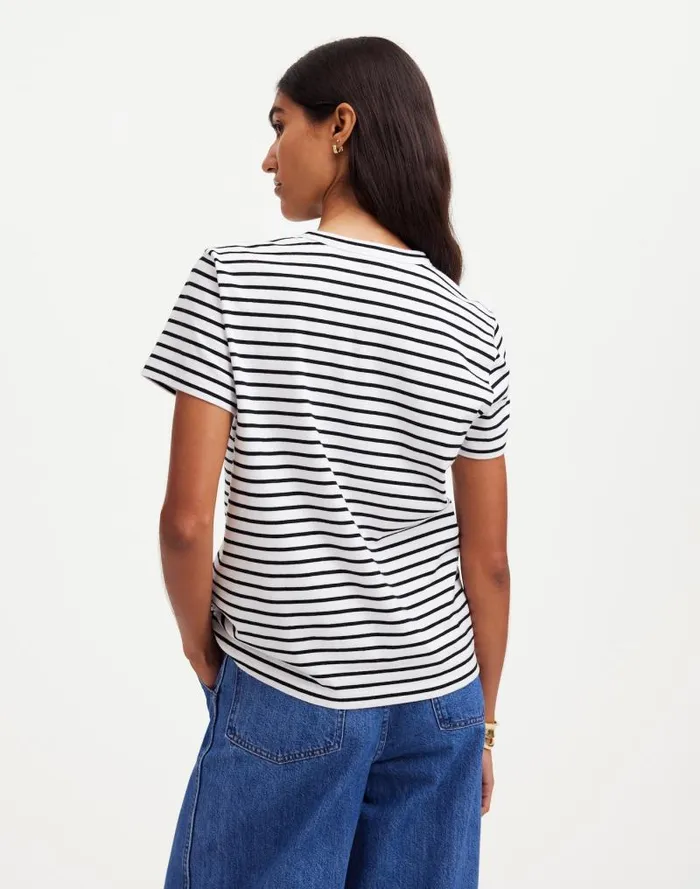 Women Cotton Perfect Crewneck Tee Jet Black Madewell Tees
