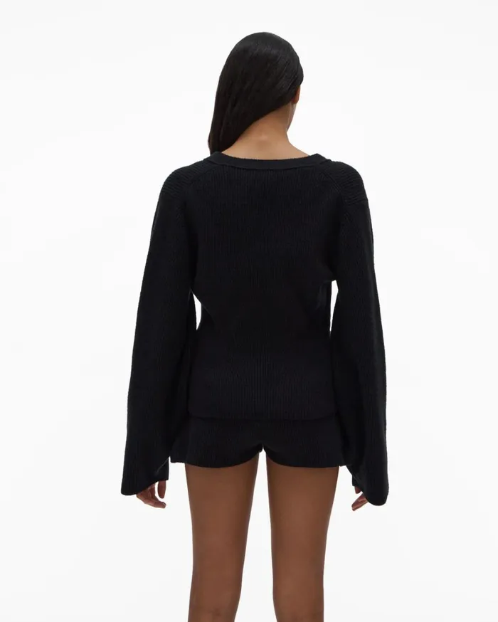 Women Cozy Cardigan Black Helmut Lang Sweaters