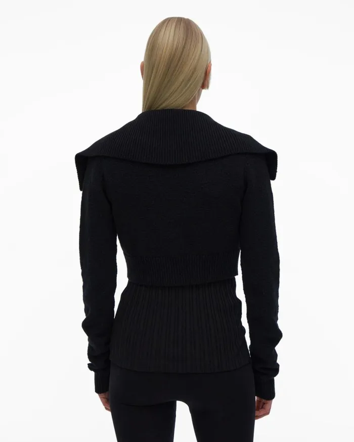 Women Cropped Cardigan Black Helmut Lang Sweaters