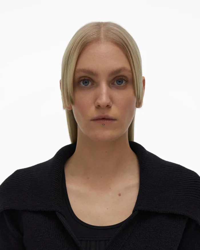 Women Cropped Cardigan Black Helmut Lang Sweaters