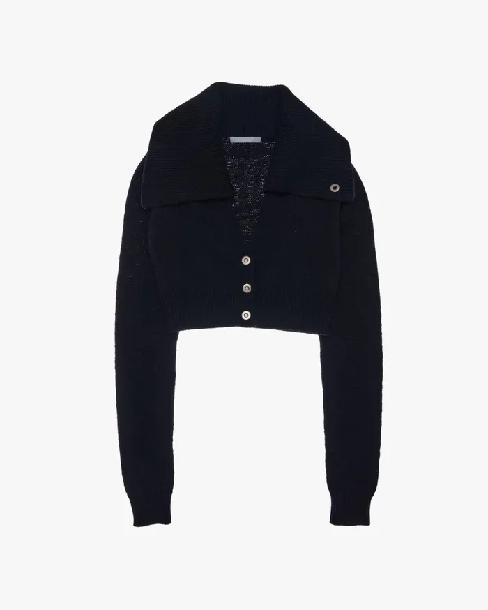 Women Cropped Cardigan Black Helmut Lang Sweaters