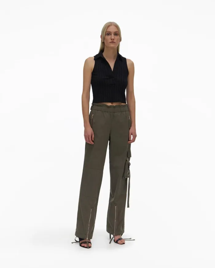 Women Cropped Polo Black Helmut Lang Tops