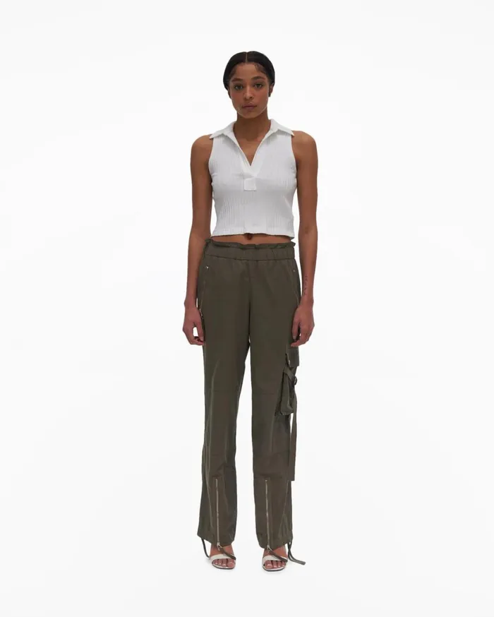 Women Cropped Polo White Helmut Lang Tops