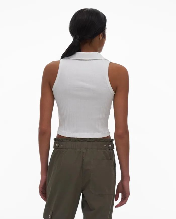 Women Cropped Polo White Helmut Lang Tops