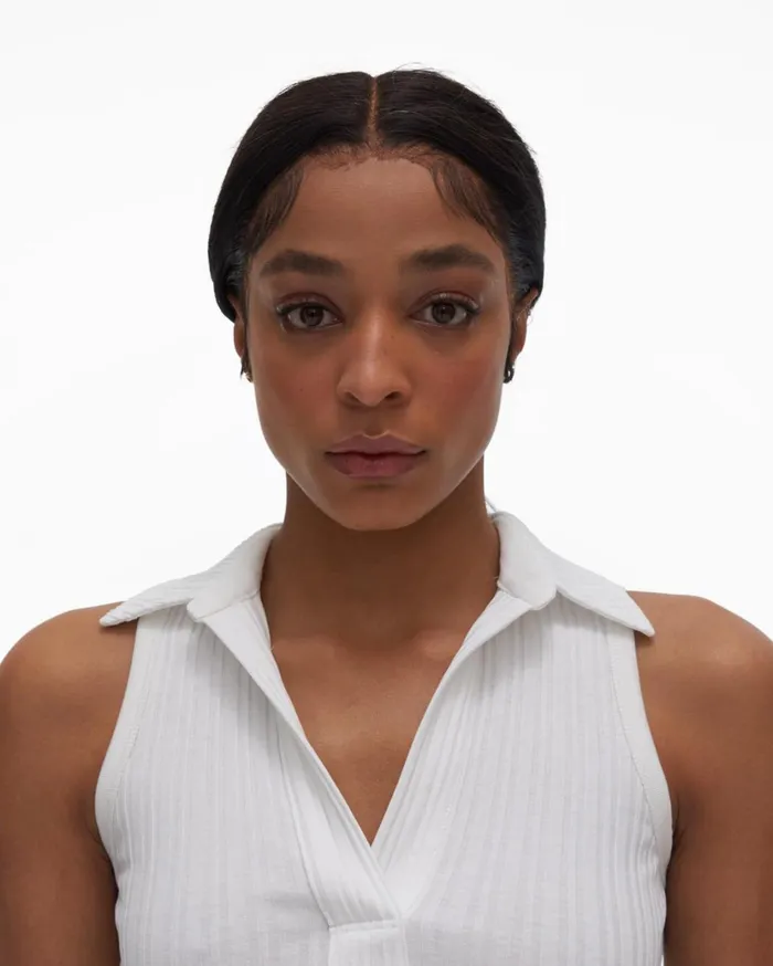 Women Cropped Polo White Helmut Lang Tops