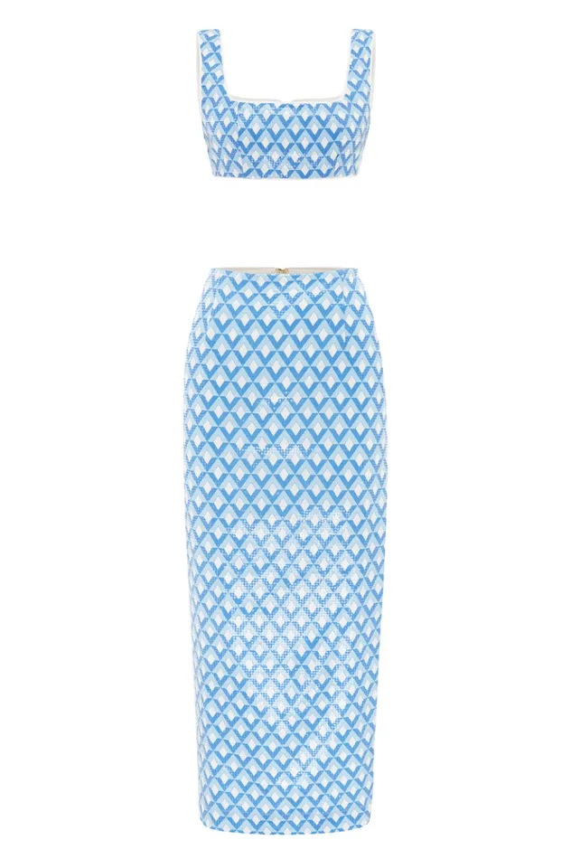 Women Crops Runaway The Label CARLA CROP Sky Geo Print Women Crops Runaway The Label CARLA CROP Sky Geo Print