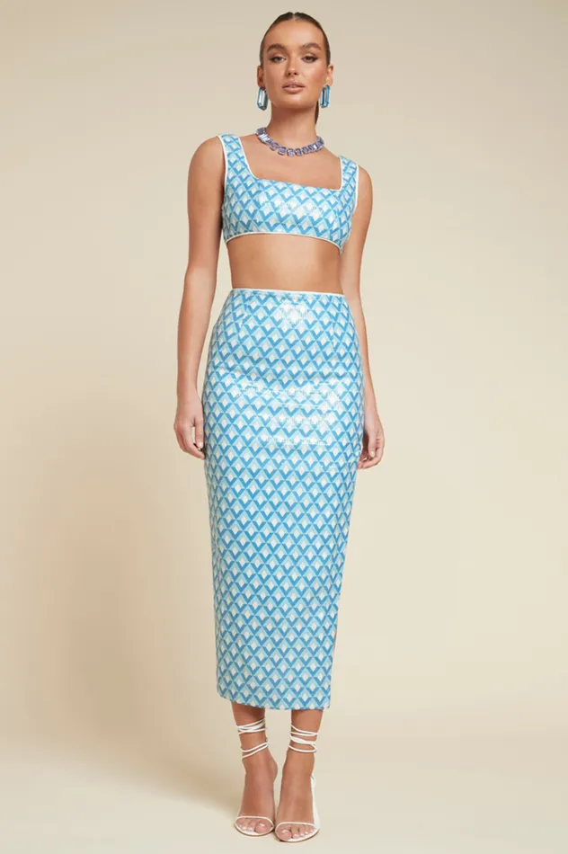 Women Crops Runaway The Label CARLA CROP Sky Geo Print Women Crops Runaway The Label CARLA CROP Sky Geo Print