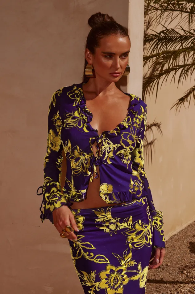Women Crops Runaway The Label ZAIDA TOP Violet
