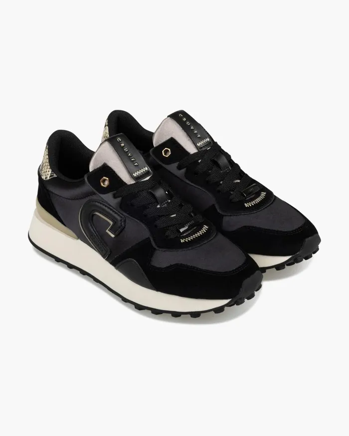 Women Cruyff Sneakers Park RunnerSatinVelvet Blackgold Women Cruyff Sneakers Park RunnerSatinVelvet Blackgold
