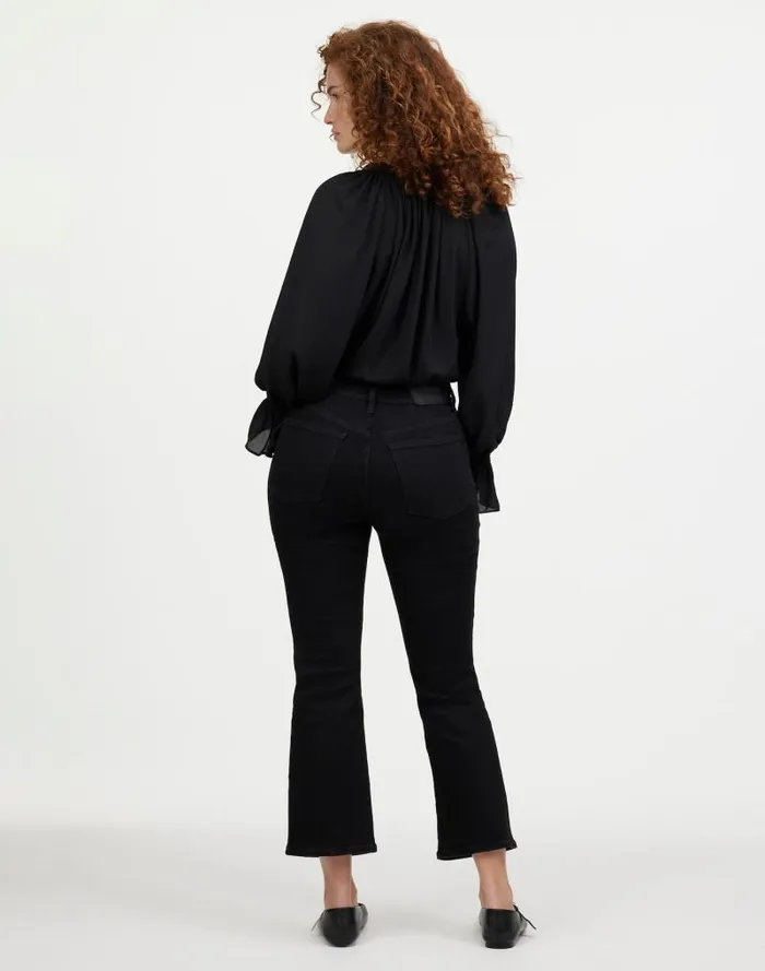 Women Curvy Kick Out Crop Jean Black Rinse Wash Madewell Jeans