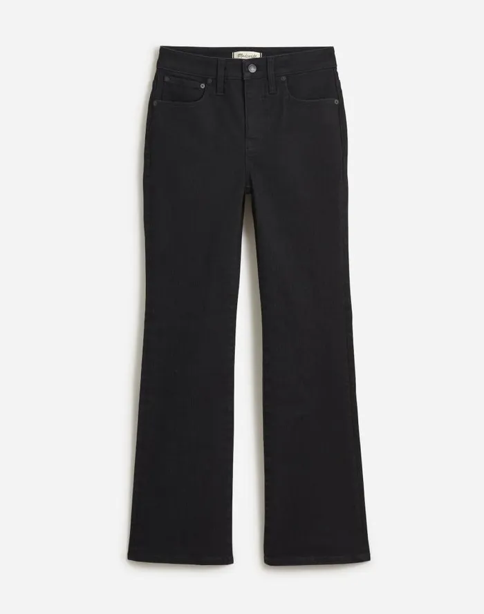 Women Curvy Kick Out Crop Jean Black Rinse Wash Madewell Jeans