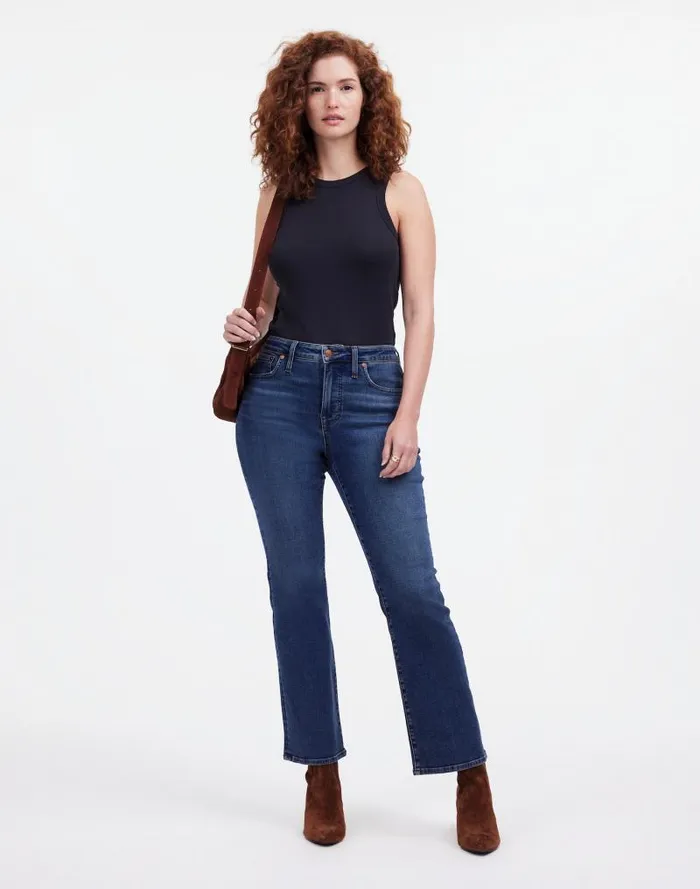 Women Curvy Kick Out Crop Jeans In Lenoir Wash Lenoir Wash Madewell Jeans