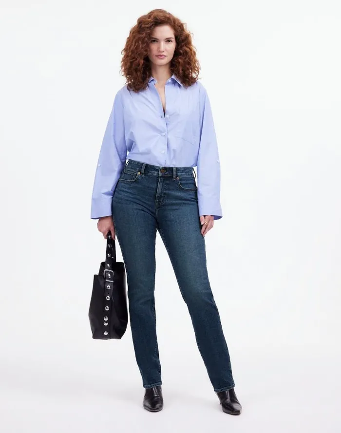 Women Curvy Stovepipe Jeans Deming Wash Madewell Jeans