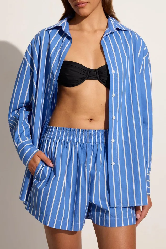 Women Daija Shirt Adia Stripe Ocean Blue Faithfull The Brand Tops