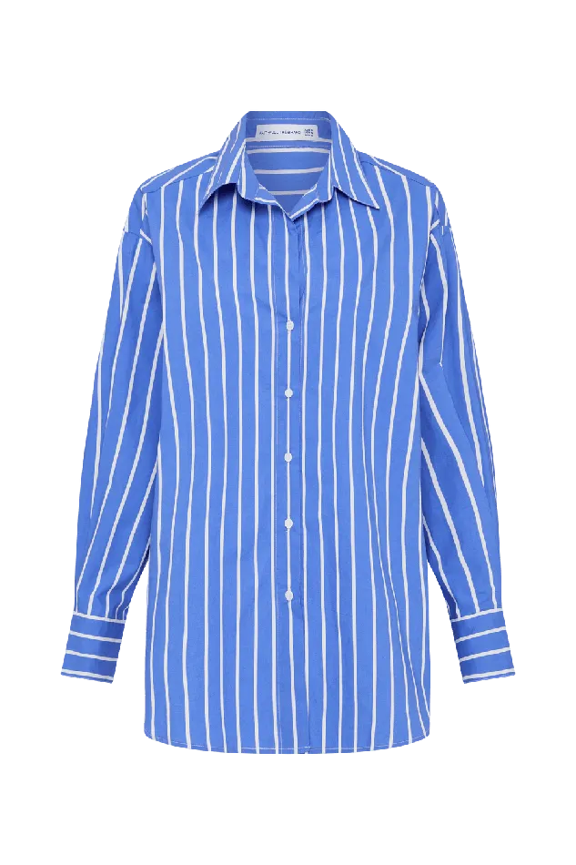 Women Daija Shirt Adia Stripe Ocean Blue Faithfull The Brand Tops Women Daija Shirt Adia Stripe Ocean Blue Faithfull The Brand Tops